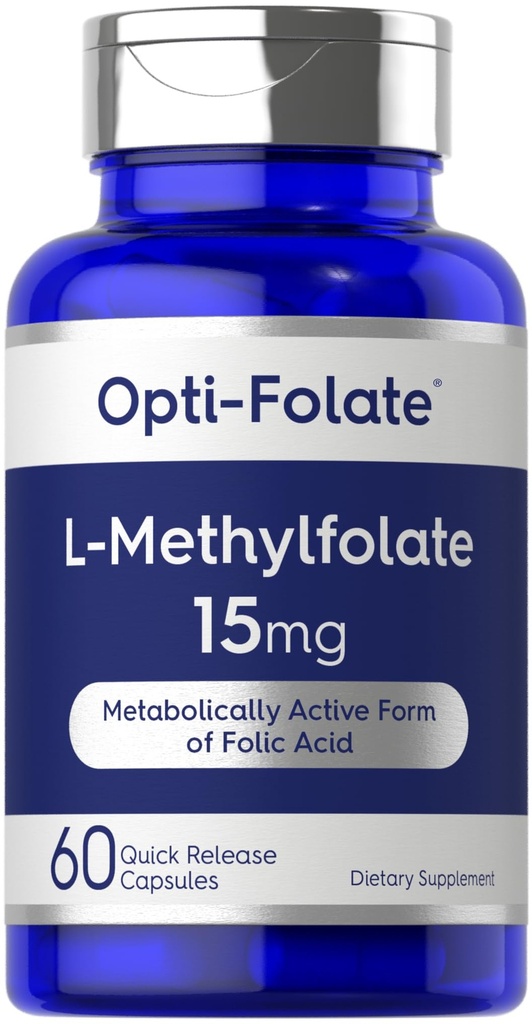 Carlyle L Metylfolat 15mg | 60 Kapsler | Maks potens | Optimert og aktivert | Ikke-GMO, Glutenfri | Metyl Folat, 5-MTHF | ved Opti-Folat