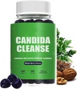 Candida Cleanse, Candida og Detox Support Gummies, 10-i-1 Avansert Formel med svart Walnut, PAU D'Arco & Wormwood, Non-GMO 60 Gummies