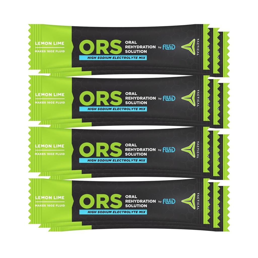 Fluid taktisk - ORS (Oral rehydrering løsning), gjenopprette raskere, ekstrem dehydrering elektrolytter, 12 pakke (Lemon lime)
