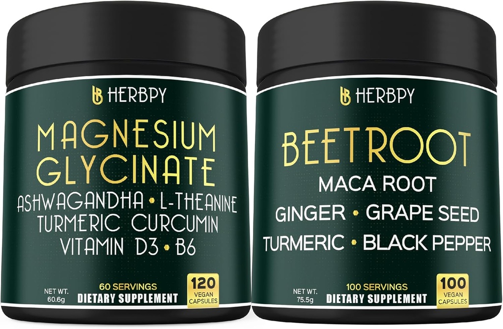 Bundle 6in1 Magnesium Glycinate Supplement & 6in1 Beet Root Kapsler