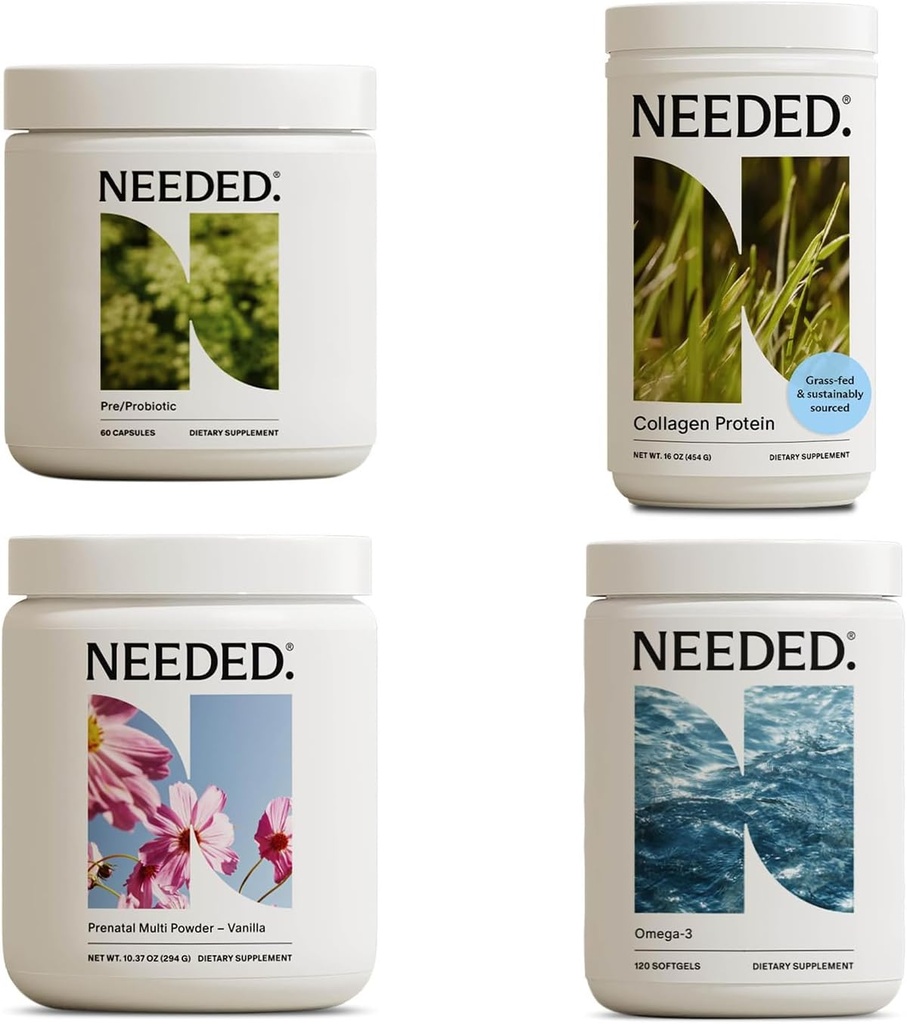Trenger. Komplett Prenatal Bundle | Multivitamin, Pre/Probiotic, Kollagen, & Omega-3 for graviditet og postpartum