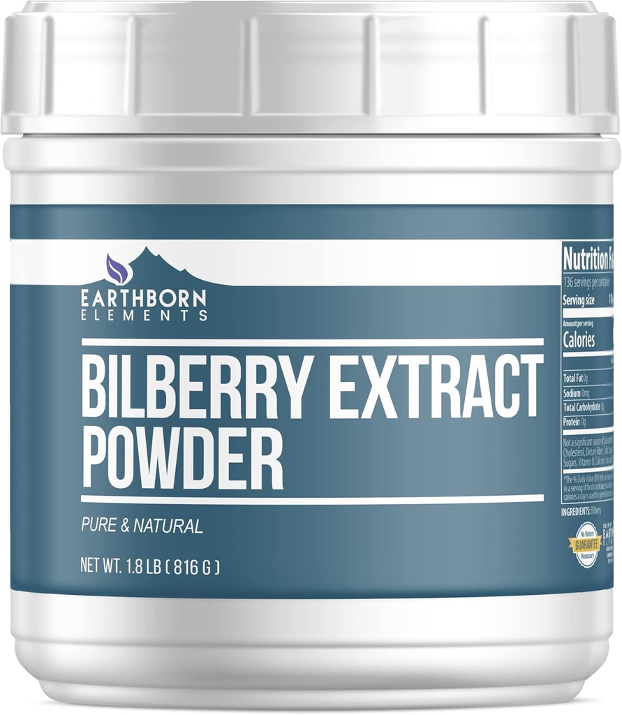 Jordfødte elementer Bilbær Ekstrakt pulver 1.8 lb, ren og naturlig, smoothies og rister