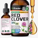 BIO KRAUTER Red Clover Tinkture - Rød Clover Extract - flytende kosttilskudd for kvinners støtte - alkohol og sukker gratis - Vegan Drops 2 Fl.Oz.