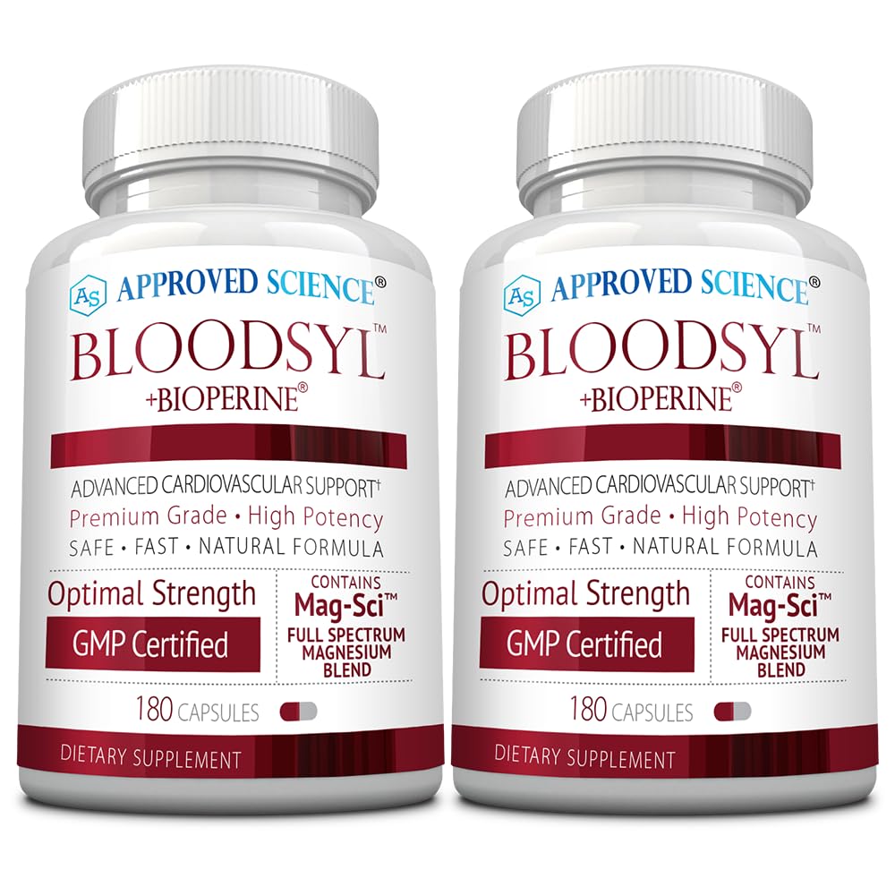 Godkjent vitenskapsblodsyl - støtter blodstrøm - Hawthorn Berry, Magnesium, BioPerine - Vegan - 180 kapsler - Pakke med 2