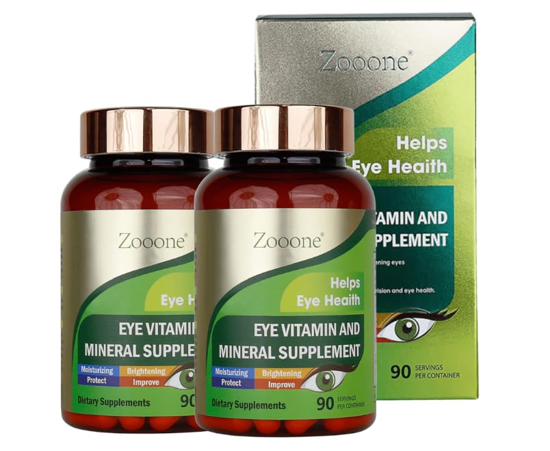 zooone- Lutein Eye Vitamins Supplement for Macular Helse og Tørr Øye, inneholder Lutein, Sink, Vitaminer C/E og Zeaxanthin å støtte øyehelse, 90 tabletter (2)