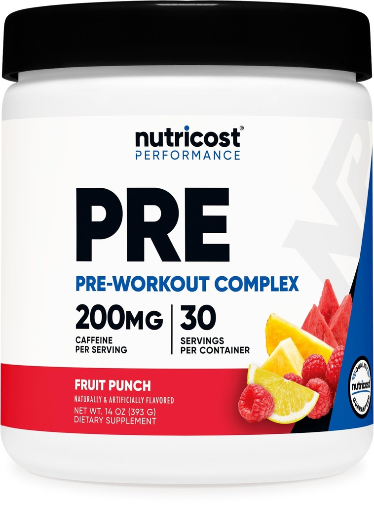 Nutricost Pre Workout Complex Powder (30 serveringer, fruktpunch) - med Beta-Alanine, Taurin & Aminosyrer