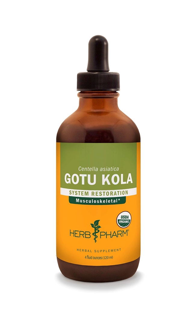 Urt Pharm Certified Organic Gotu Kola Liquid Extract for stomatoid System Support - 4 Ounce