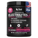 Zeal Naturals Electrolyte pulvergjenvinningsdrikk (90 serveringer | bringebær Guava) w 0 sukker + BCAA + B-vitaminer Electrolyte Supplement w Kalium sink & magnesium for Hydration - Keto elektrolytter