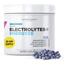 Livingood Daily Electrolytes pulver, Electrolytes Hydration Drink Blande med vitamin C, magnesium, Taurin og sjø salt, Electrolyte Supplement for energi og hydrasjon, Keto, Berry Frost Flavor, 30 Srvgs