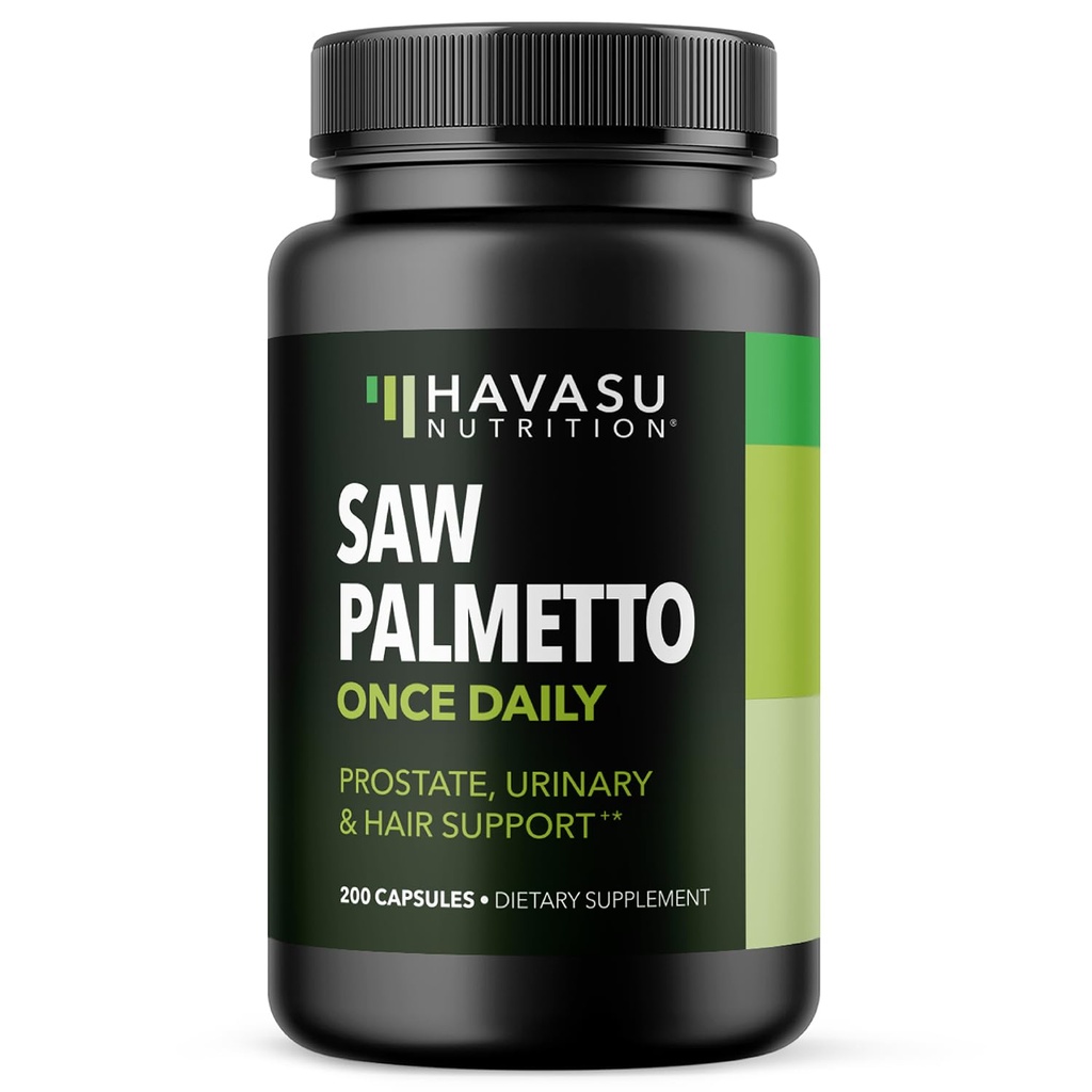 Saw Palmetto for menn prostata helse Supplement for å fremme urinveistraktfunksjon - 500 mg Per servering - 200 teller - DHT Blocker hårvitamin - Vegan, ikke-GMO kapsler, over 6 måneders forsyning