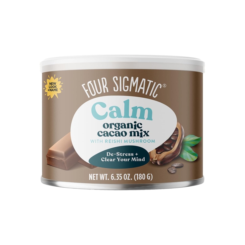 Fire Sigmatic Mushroom Hot Cacao Mix med Reishi | Organic Reishi Mushroom med Cacao pulver | Stress Relief & Sleep Support | Vegansk, Glutenfri & Dairy-Free | 30 Servering Can