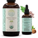 HerbEra Herbal Cleanse Økologisk alkoholfri Tinktur | Detox og Cleanse Formula, Ekstrakt Supplement | Organic Wormwood Urt, Black Walnut Hull, Cloves Blomster Buds | Purge Extract (4 fl oz)