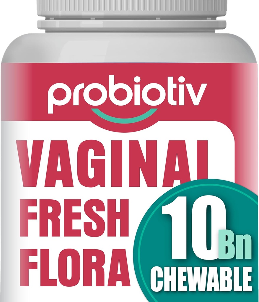 Chewable Vaginal Probiotika for kvinner 10 milliarder CFU + organiske prebiotika — støtter Vaginal Helse, opprettholder Vaginal pH balanse og fremmer feminin ferskhet, Strawberry-Flavored tablets