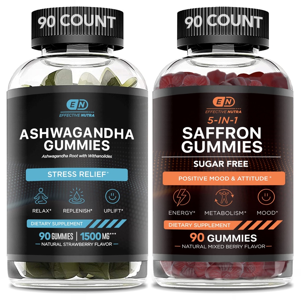 EFFEKTIV NUTRA Ashwagandha Gummies & Saffron Gummies