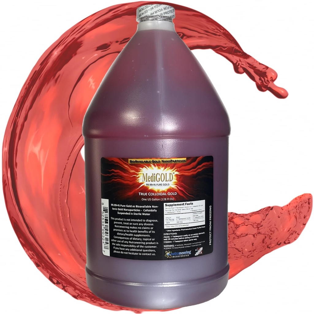 Ekte kolloidalt gull - 1 amerikansk gallon i BPA Gratis plast jug