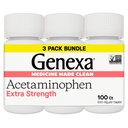 Genexa Clean Acetaminophen 500mg Extra styrke, Dye Fri smertefri smertefri feber Reduserer, 0% kunstige tilsetningsmidler, smertemedisiner for voksne, lindrer hodepine, ryggsmerter, mindre ledgiktsmerter, 300 tabletter