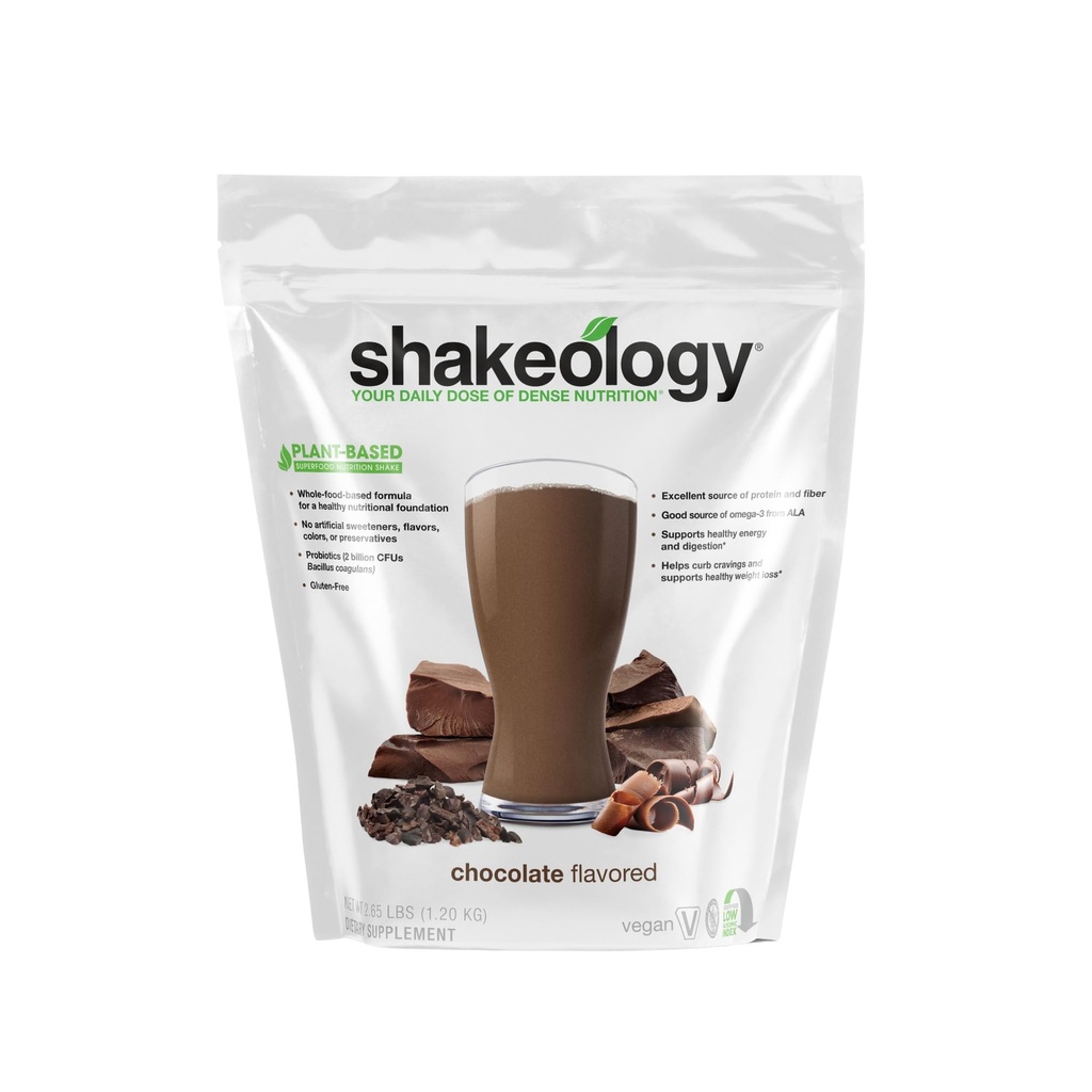 Shakeologi Plante Basert Protein pulver blanding – Glutenfri rist med vitaminer og mineraler – bidrar til å støtte vekttap, lean muskel, gut helse – sjokolade, 30 serveringer