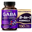 GriMed GABA 16,280mg - X15 Power with 5-HTP, L-Theanine, Magnesium, Ashwagandha - Relax & Restore, Support Sleep Well - Laget i USA (150 Count (Pack of 1))