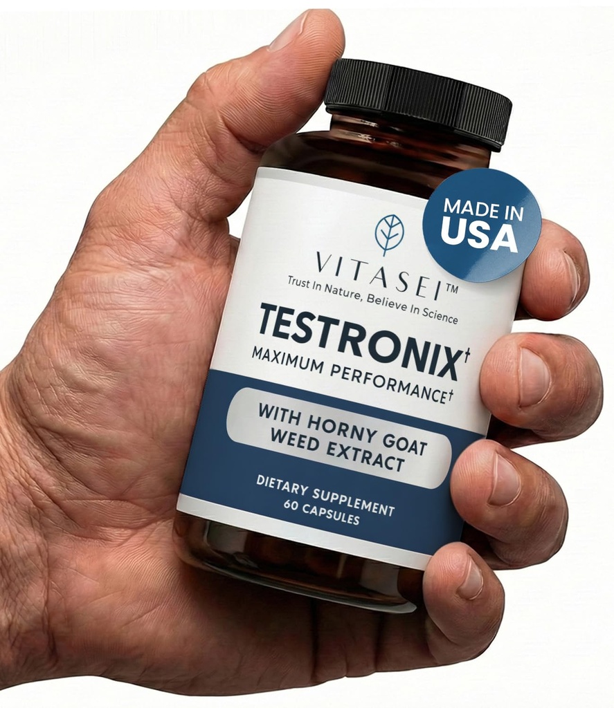 VITASEI Testronix Supplement - Energi og muskeltilskudd for helse - 60 kapsler