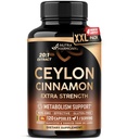 Ceylon Cinnamon Capsules - Extra styrke - Energi, hjerte og metabolisme støtte - for menn og kvinner - ren naturlig ekstrakt 20:1 Supplement - laget i USA - GMO & Glutenfri, 120 kapsler, 4 måneders forsyning