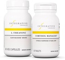 Integrative terapeutiske midler Bundle med Cortisol Manager, 30 tabletter & L-Theanine, 60 kapsler - Cortisol Manager for stressstøtte med Ashwagandha* - L-Theanine for å støtte en avslappet stat*