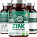 N1N Premium Zinc 50mg [3X absorpsjon, vegansk] Alle naturlige sinkoksid og Citrat Supplement for immunstøtte, hud helse og bedre digestion, 100 tabletter