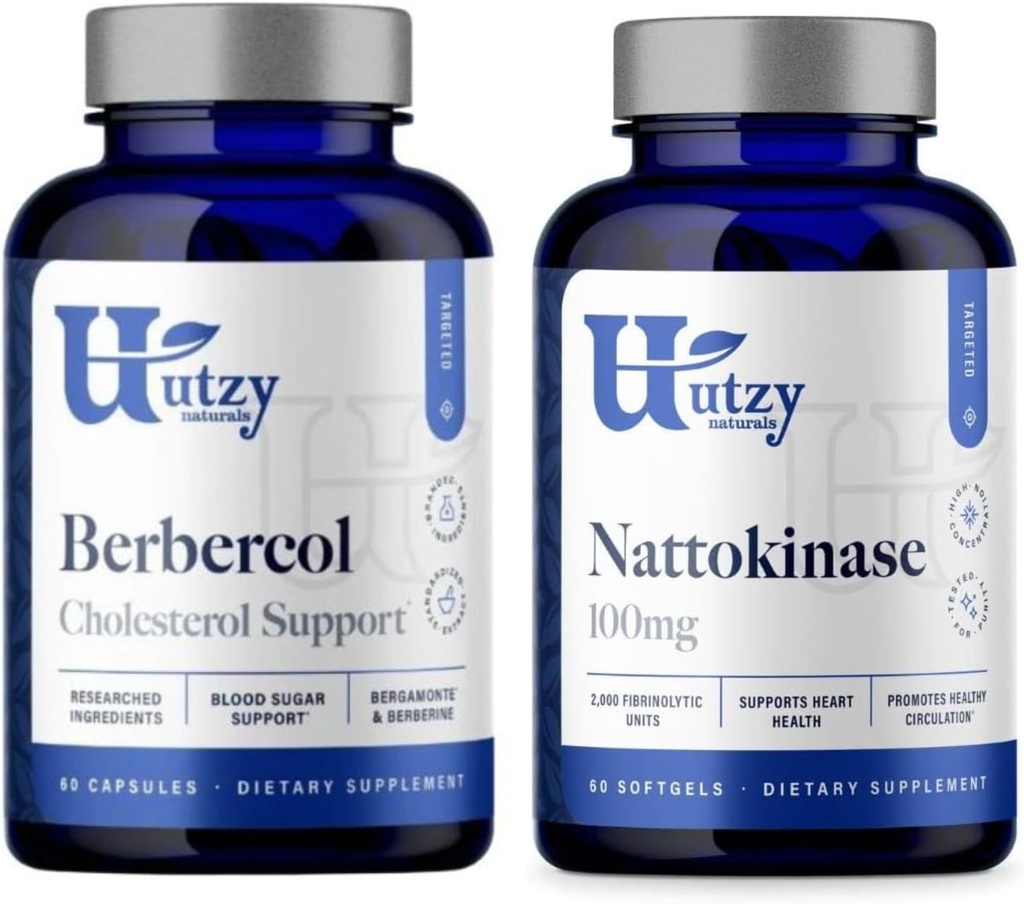 Utzy Naturals Metabolic Support Bundle | Nattokinase 100 mg og Berbecol 500 mg