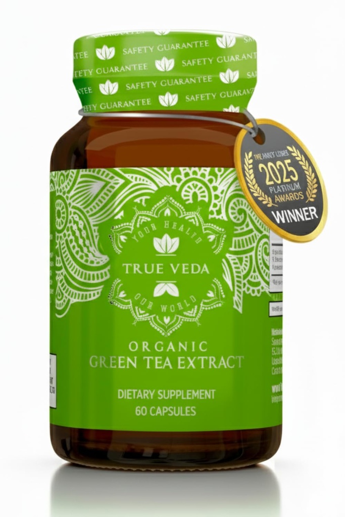 Organic Green Tea Extract Capsules – USDA Organic Certified | 60 Grønn Tekapsler | Grønn Te piller | EGCG Grønn Te Ekstrakt | 50% Polyphenoler EGCG Kosttilskudd
