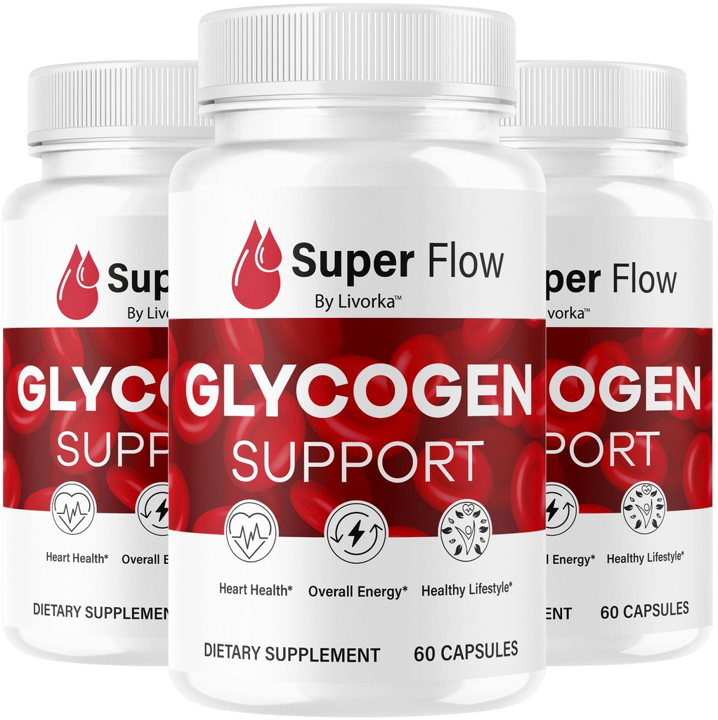 (3 Pack) Super Flow Glycogen - SuperFlow Glycogen støtte kapsler, Super Flow, Glycogen støtte Super Flow, Offisiell SupperFlow Glycogen støtte, Super Flow Glyco Optimizer, 90 kapsler i 3 måneder