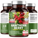N1N Premium Hawthorn Berry Capsules [Max styrke, 2660mg] Alle naturlige Hawthorn Extract Supplement for å støtte immunitet, 120 Caps