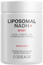 Codeage Liposomal NADH+ Supplement - NADH, vitamin B12, D-Ribose som Bioenergi Ribose, CoQ10-2-month Supply - Liposomal Levering - β-Nicotinamid Adenine Dinucleotid piller - ikke-GMO - 60 kapsler