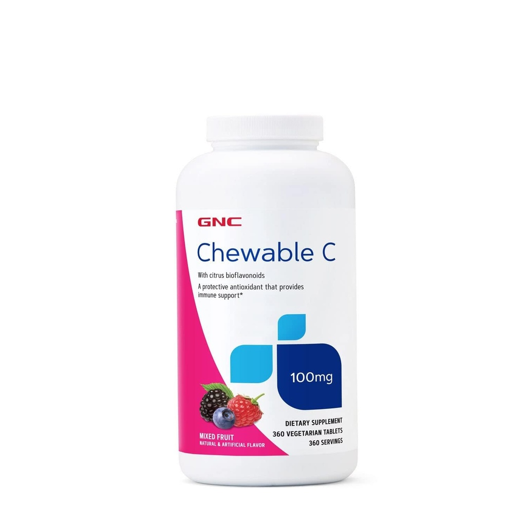 GNC Vitamin C 100mg, gir immun støtte, blandet frukt, 360 serveringer