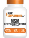 BulkSupplements.com MSM Kapsler - Methylsulfonylmetan, MSM 3000mg - Joint Supplements, Glutenfri, 4 Kapsler per servering, 240 Count (Pack of 1)