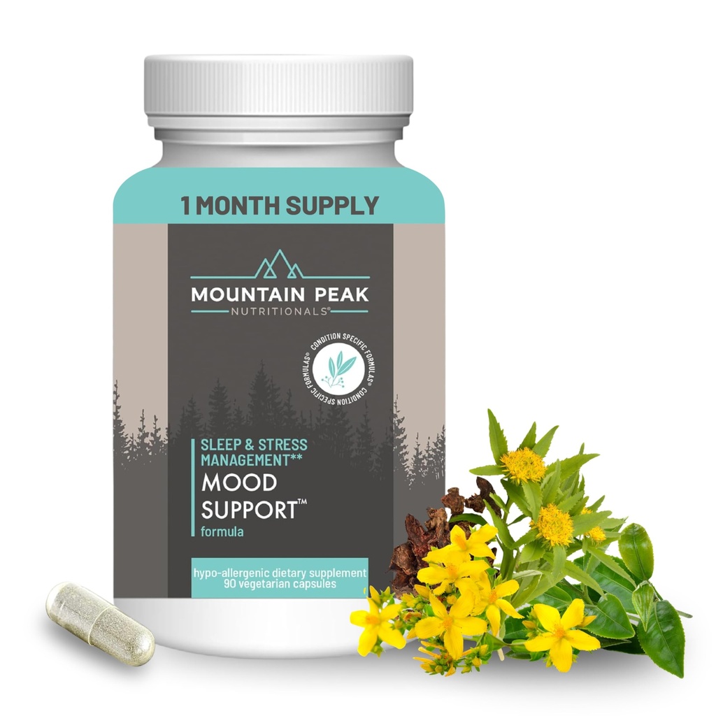 Fjelltopp Ernæringsmidler Mood Support Formula - støtter serotonin nivåer - Hypoallergenic Dietary Supplement (90 vegetariske kapsler)