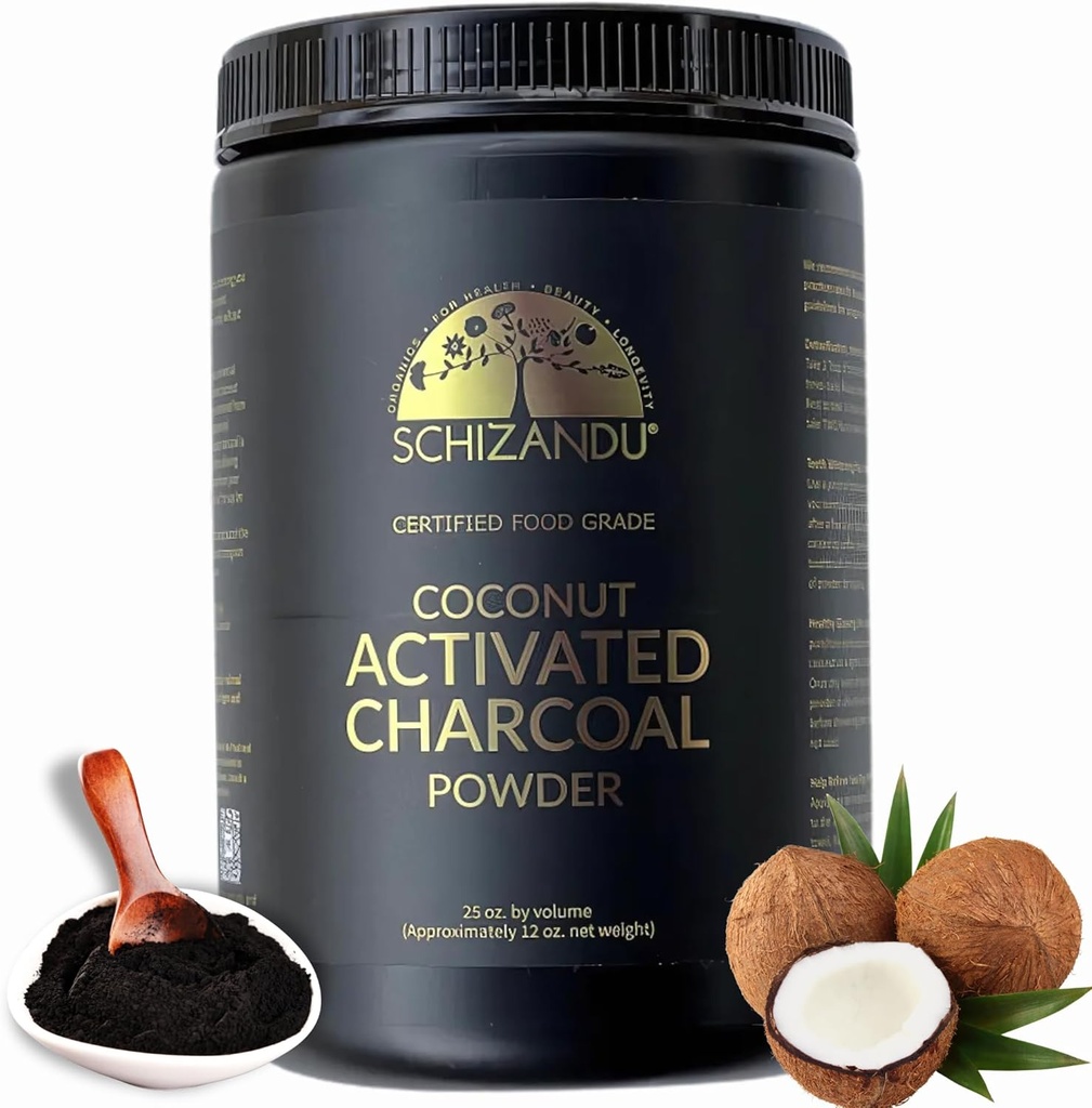 Organisk Aktivert kokos Charcoal pulver Idealisk for støtte hud, kropp, oral helse, tannbleking | kosttilskudd (25 Oz (pakke av 1))