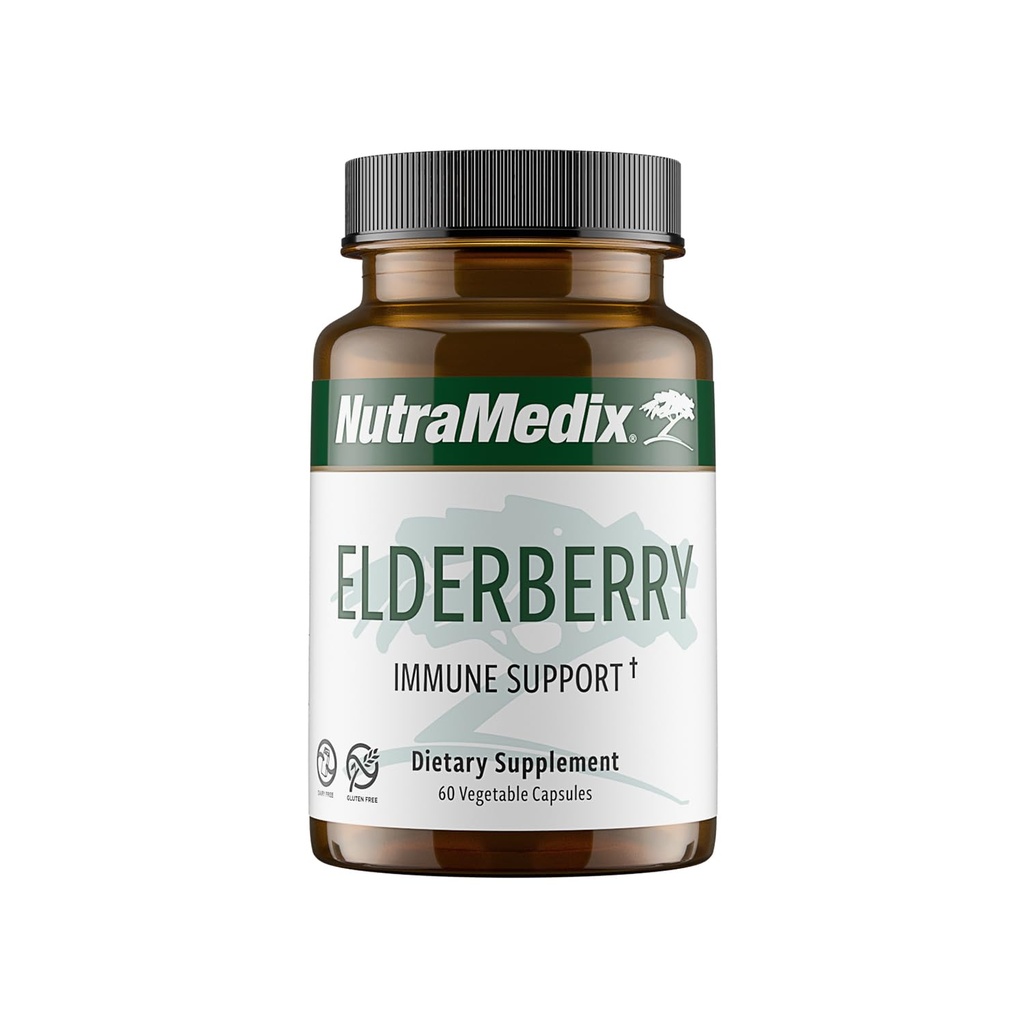 NutraMedix Elderbær Antioksidanter Supplement Capsules - Eldrebærekstrakt for å fremme en sunn inflammatorisk respons, daglig immunstøtte og Bowell Health (60 kapsler)