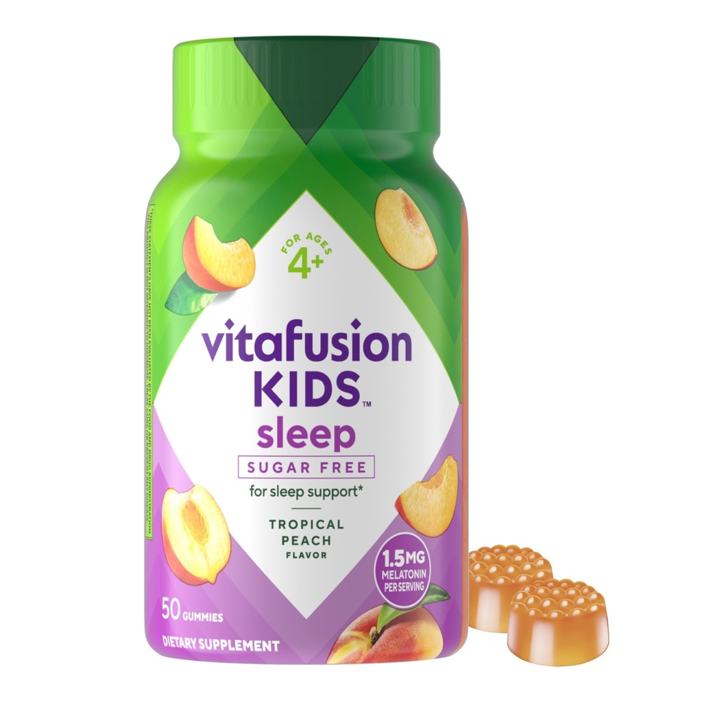Vitafusion Kids Melatonin Gummy kosttilskudd, Tropisk fersken flavored søvn støtte kosttilskudd (1), 50 greve