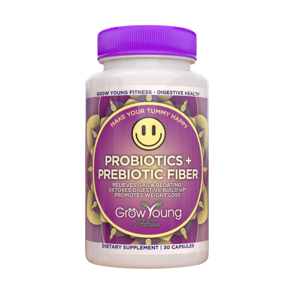 Grow Young Fitness Daily Probiotic + Prebiotic Fiber Supplement, støtter digestiv helse (1 pakke, 30 serveringer)