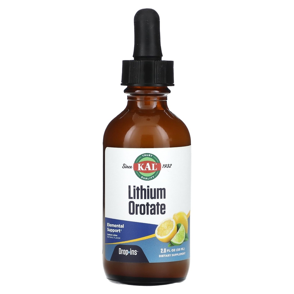 Litium-orotatdråper, sitron-lim, 2 fl oz (59 ml), KAL