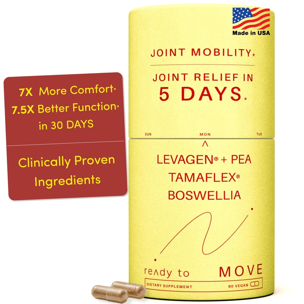 MOVE Fast Funktive Joint Supplements | Tamaflex® Turmeric & Tamarind, Levagen®+ PEA Palmitoylethanolamid, Boswellia Serrata, Bioperine® Black Pepper Extract | Felles støtte og mobilitet | 60 Vegan Caps