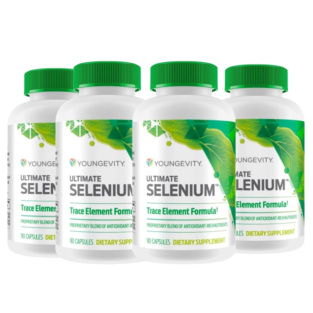 Youngevity Ultimate Selen + Cofactors - Essential Mineral Supplement for immunstøtte, Antioksidant Forsvar, Thyroid funksjon og Cellular Helse (I-selenometionin) - (90 kapsler)