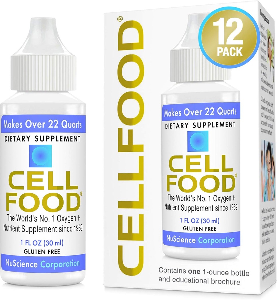Cellfood Oxygen Boost - 1 fl oz, 12 pakke - flytende oksygen Supplement - Glutenfri, Cert. Kosher