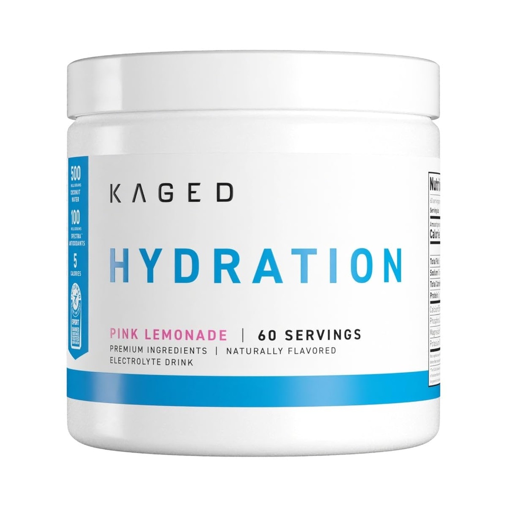Kaged Electrolyte Hydration Powder Hydracharge rosa sitronade sportsdrikk for menn og kvinner før, post, Intra trening Supplement 60