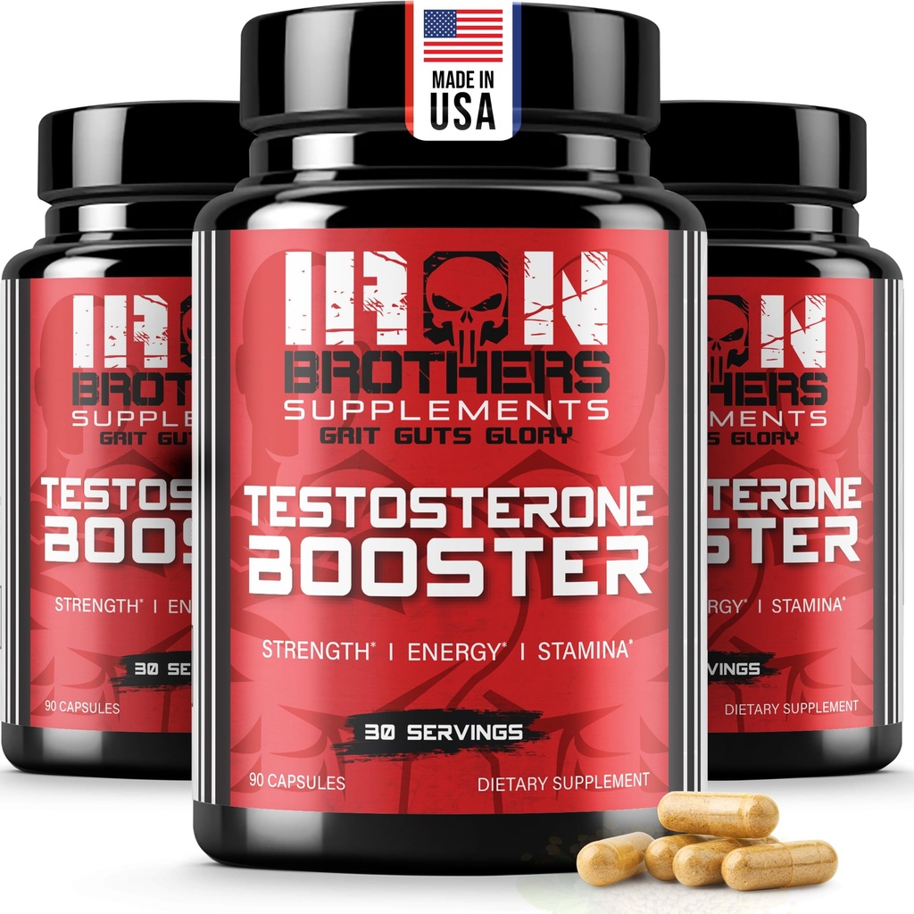 Testosteron Booster for menn - Estrogen Blocker - Supplement naturlig energi, styrke og utholdenhet - Lean muskelvekst - fremmer fett tap - Øke mannlig ytelse (3 flasker)