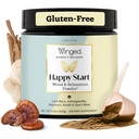 Winged wellness lykkelig start, Mood Boosting Drink Mix pulver for kvinner - Happy Mind & Hormonal Helse, Mood Support Supplement med rød Maca, Ashwagandha, Mushrooms & Mer - Sjokolade, 30 Services