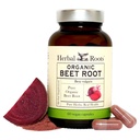 Herbal Roots Organic Beet Root Powder Capsules - 1500mg per servering - Certifisert USDA Organic - Ikke-GMO - 60 Count Vegansk Kapsler