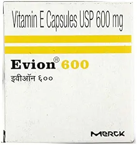 50 Evion 600mg Kapsler Vitamin E for glødende ansikt, Strong hår,Acne, Nails, Glødende hud 400mg, kontroll hårtap