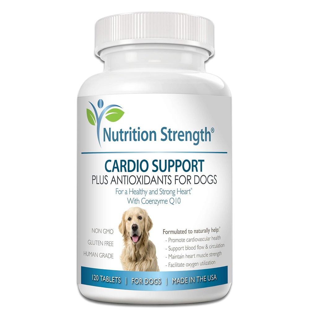 Cardio støtte for hunder Plus Antioksidant, L-karnitin, L-Taurin, med koenzym Q10 og vitamin E, fremmer en sunn og sterk hund hjerte, 120 Chewable tabletter