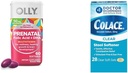 OLLY Ultra Styrke Prenatal Multivitamin Softgels med Brain Development Support + Colace Clear Stool Softener Capsules, 28 Count