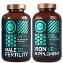 WILD FUEL Mannlig Fertilitet Supplement og jern piller med folsyrefertilitet og prenatal Bundle
